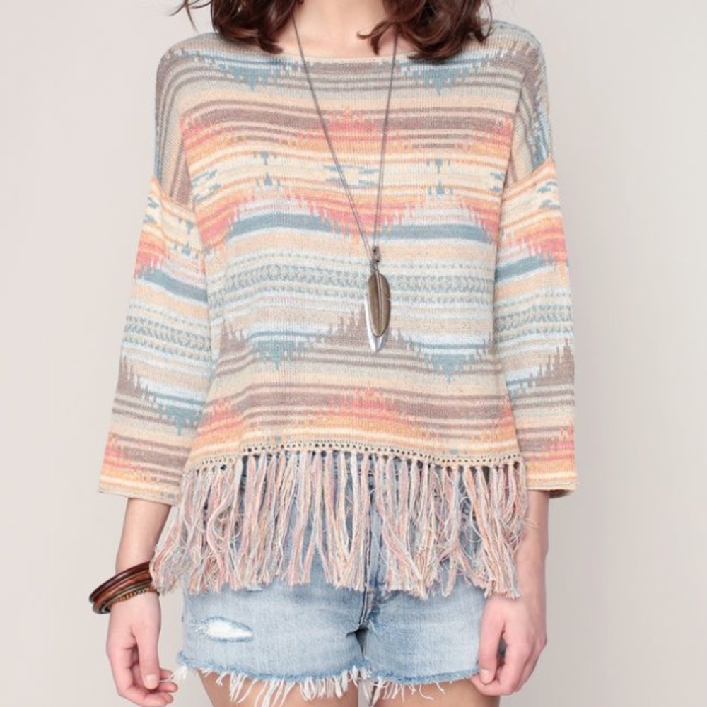 Bohemian/Boho Fringed Ralph Lauren Sweater NWT